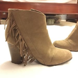 Suede Fringe Booties